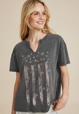 Americana Rhinestone Oversized Fit Graphic Tee, C829, small