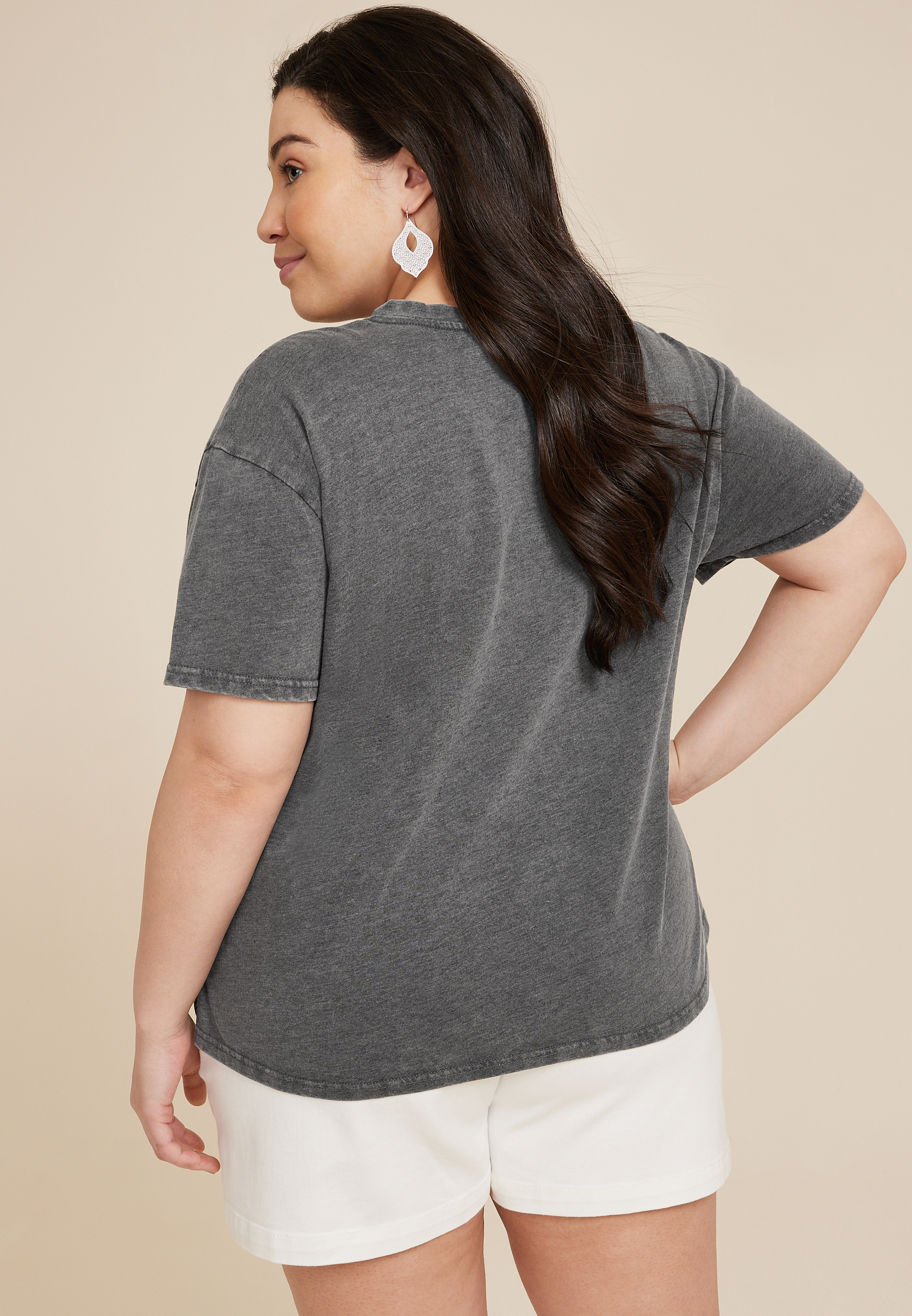 Plus Size Americana Rhinestone Oversized Graphic Tee, C829, large