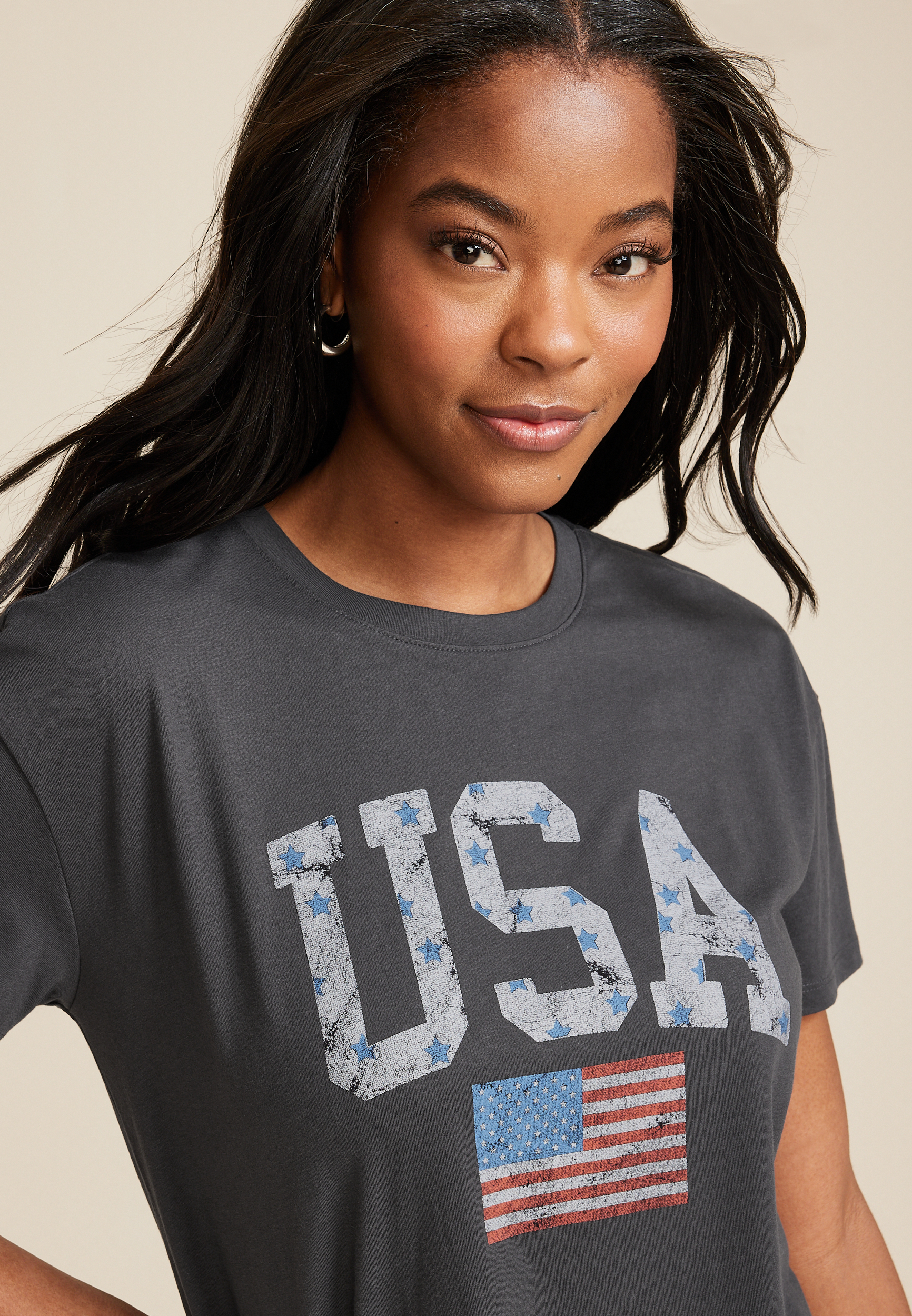 Americana USA Graphic Tee, PHANTOM BLACK, large