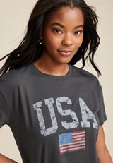 Americana USA Graphic Tee, PHANTOM BLACK, small