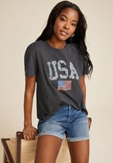 Americana USA Graphic Tee, PHANTOM BLACK, small