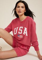 Americana USA Relaxed Fit Sweatshirt, RED, small