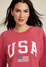 Americana USA Relaxed Fit Sweatshirt, RED, small