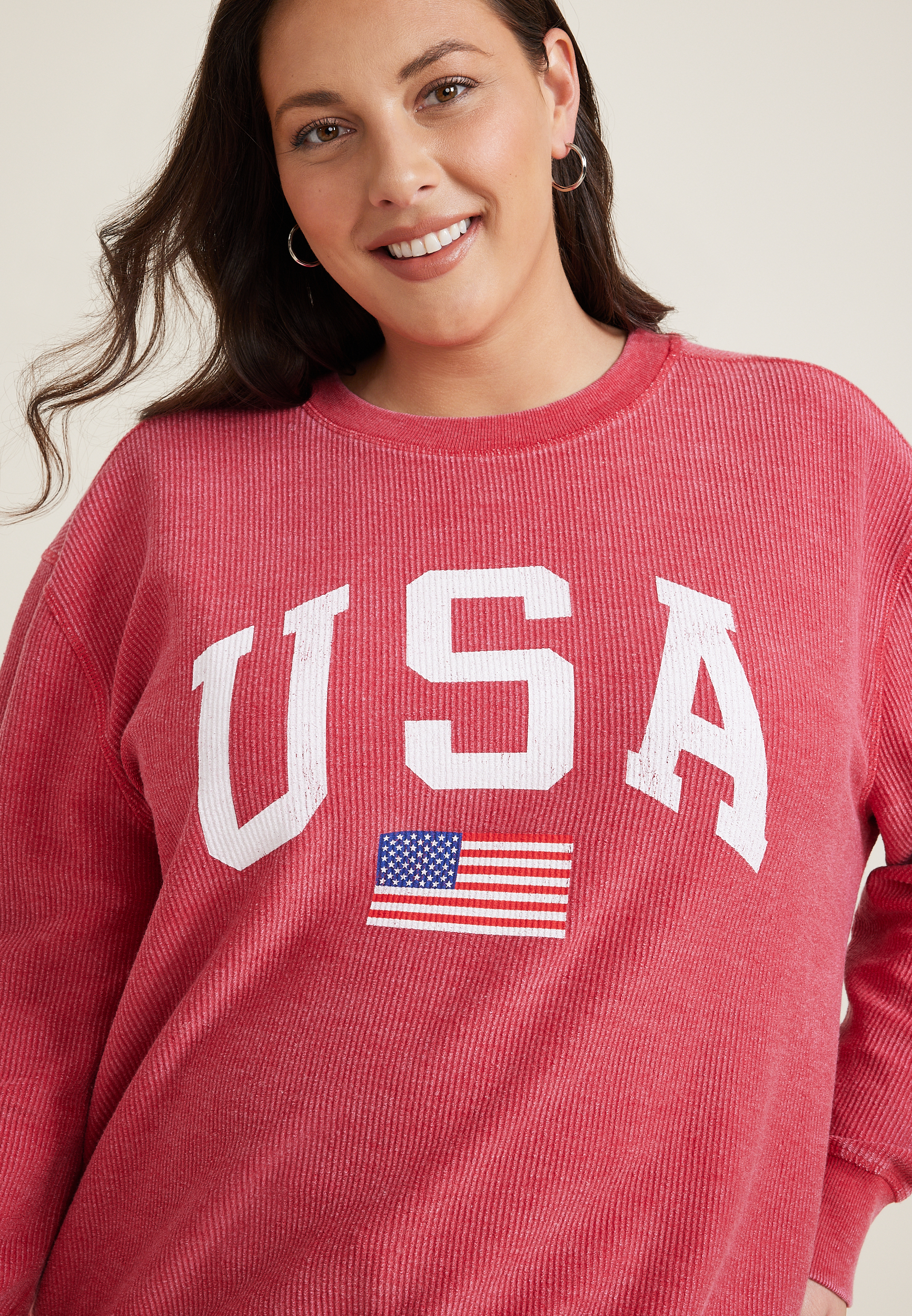 Plus Size Americana USA Sweatshirt, C485, large