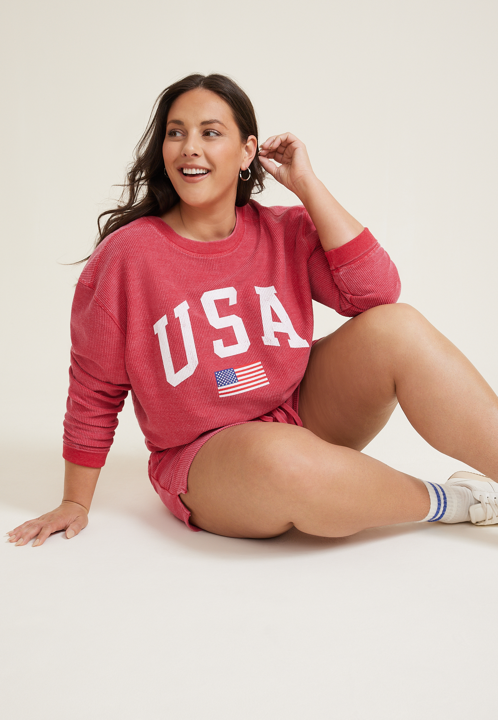 Plus Size Americana USA Sweatshirt, C485, large