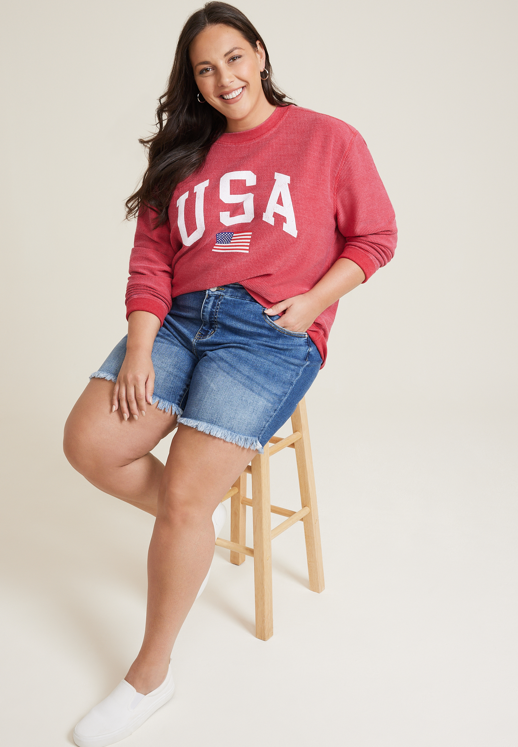 Plus Size Americana USA Sweatshirt, C485, large