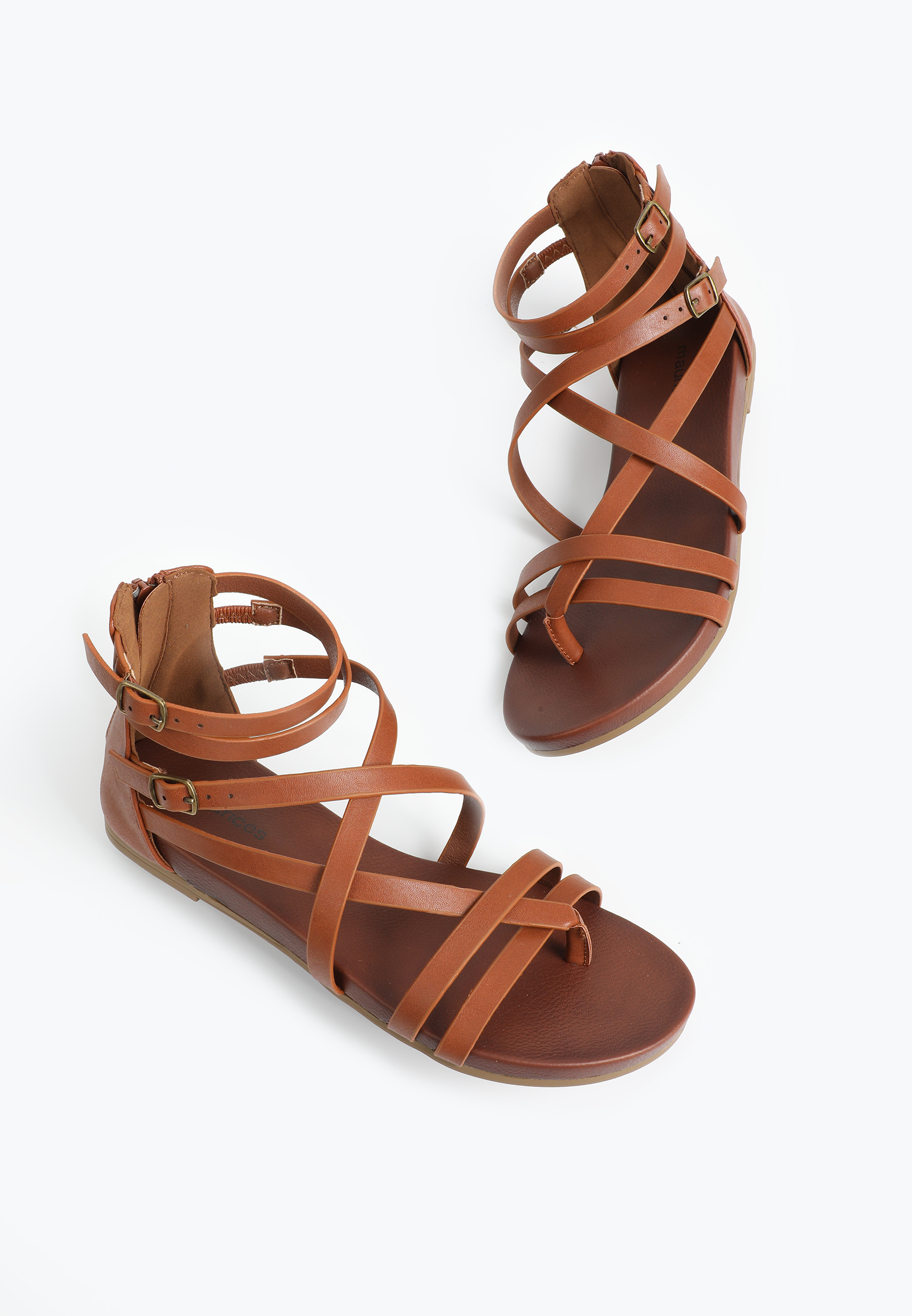 SuperCush Riley Strappy Gladiator, COGNAC, large