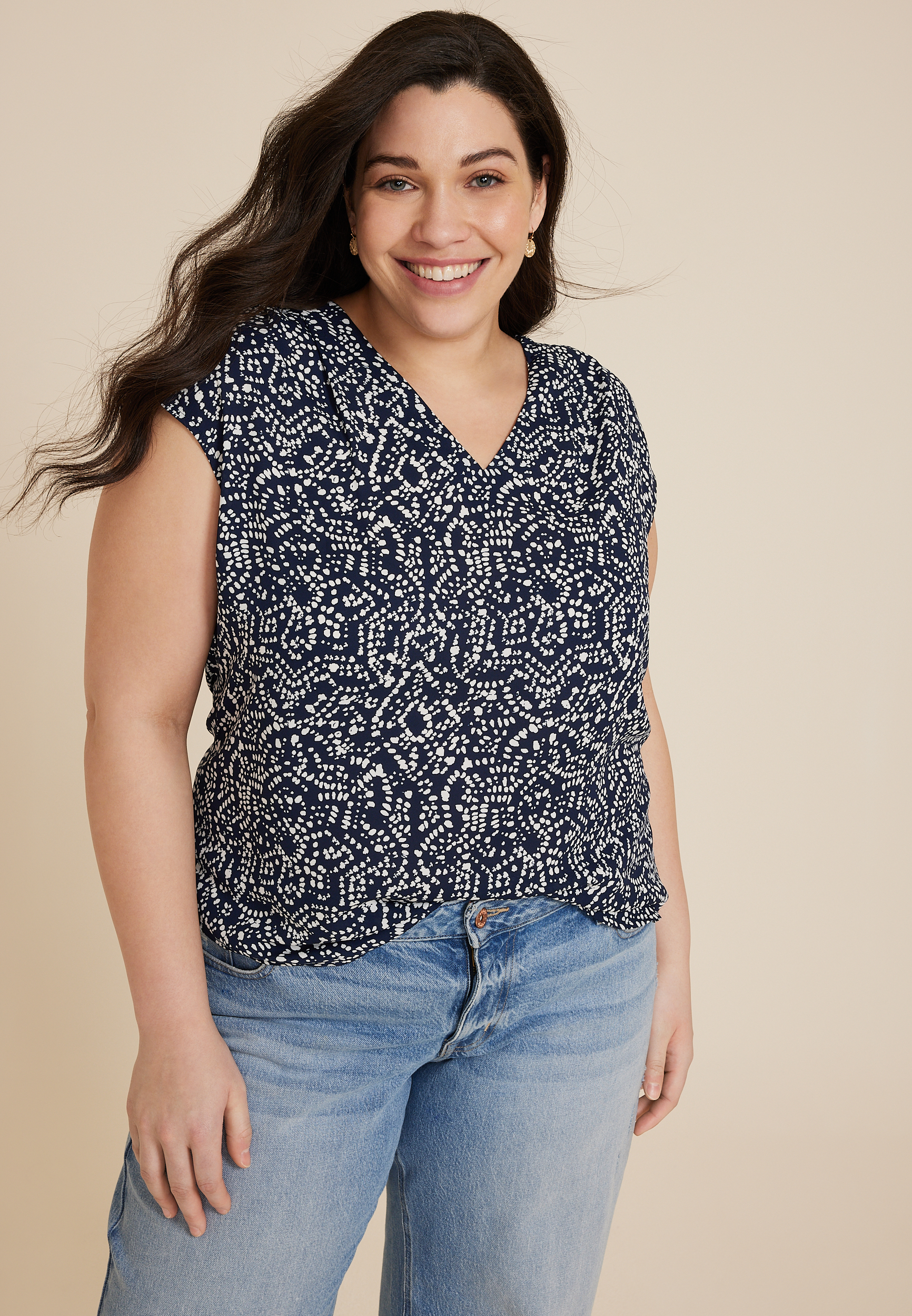 Plus Juni V Neck Blouse