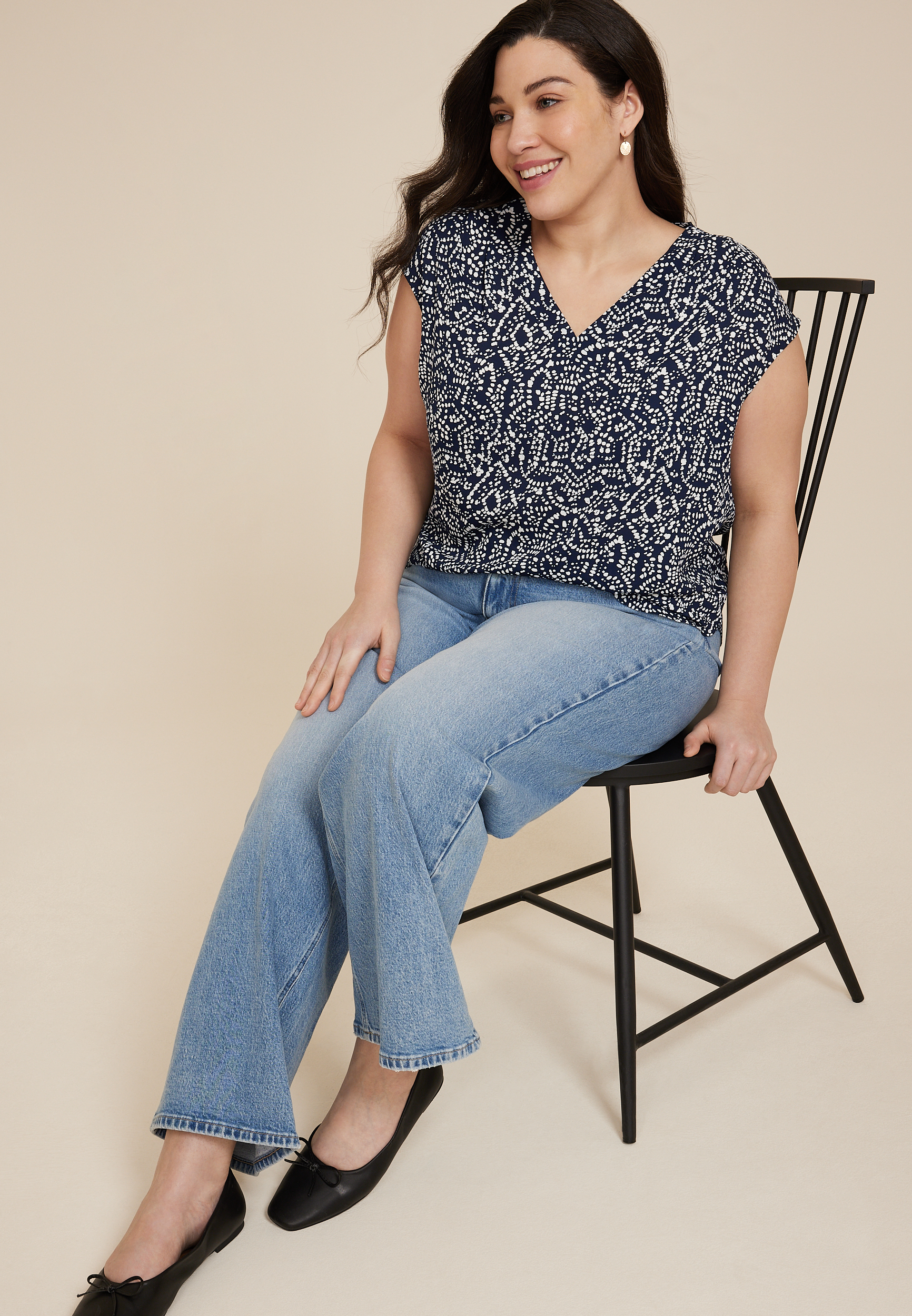 Plus Juni V Neck Blouse