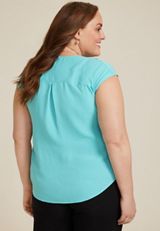 Plus Size Juni V Neck Blouse, C4476, small