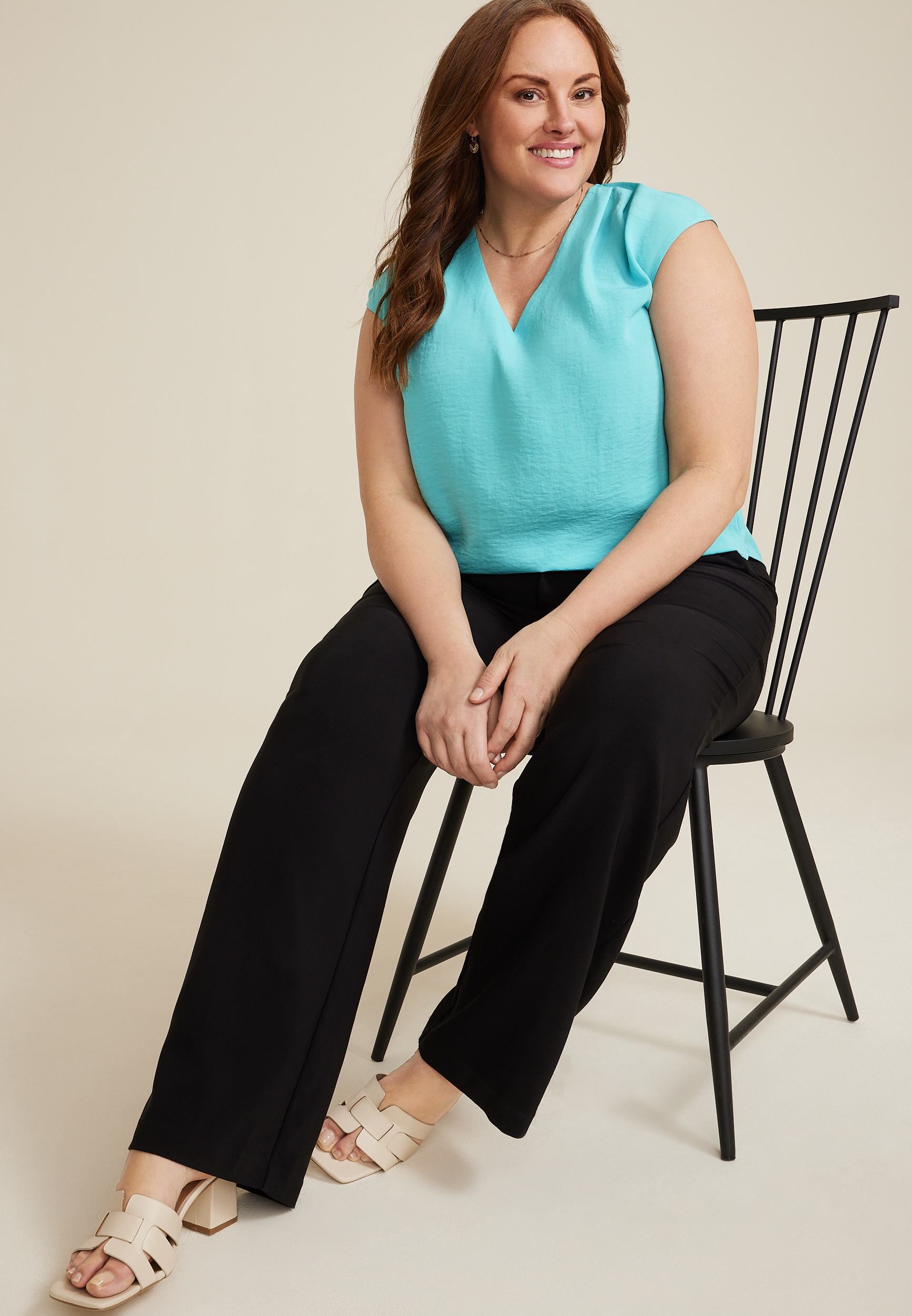 Plus Size Juni V Neck Blouse, C4476, large