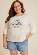Plus Size On Lake Time Sweater, C2380, small
