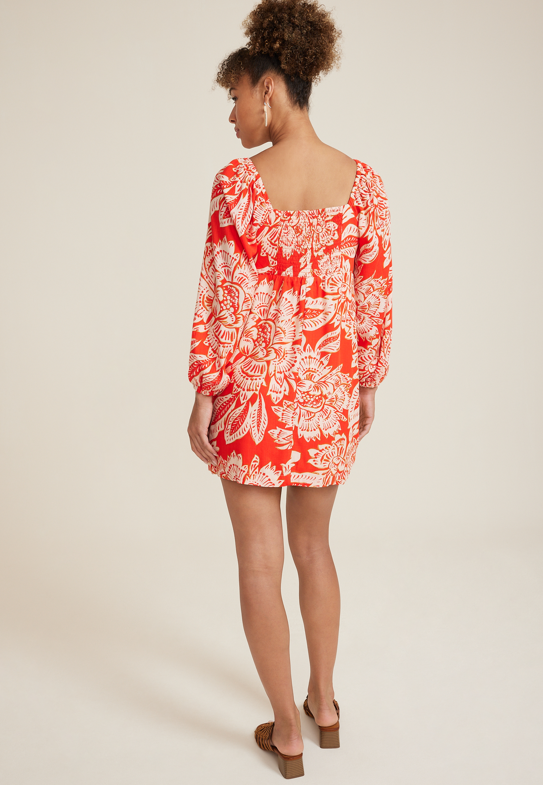 Floral Sweetheart Babydoll Mini Dress, C4748, large