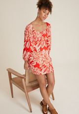 Floral Sweetheart Babydoll Mini Dress, C4748, small