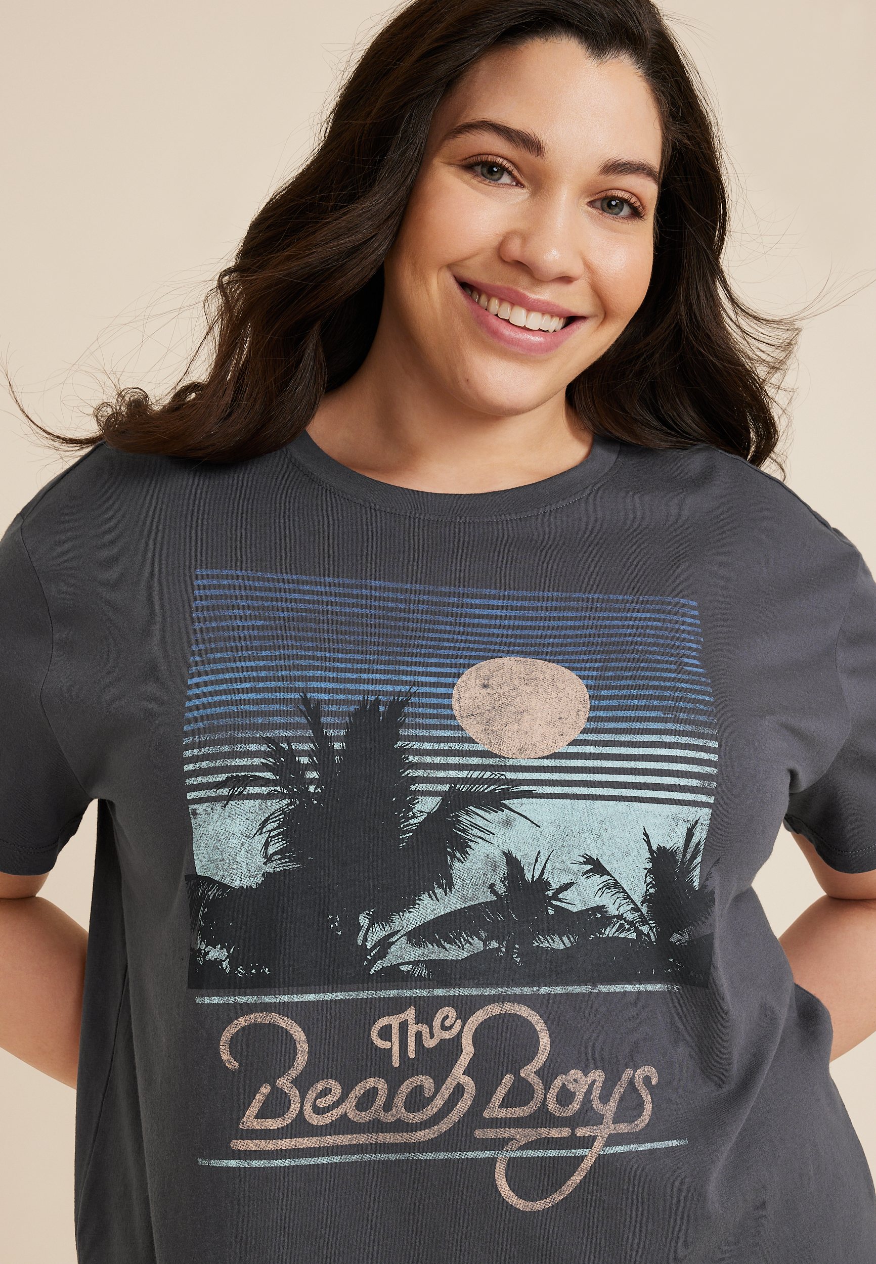 Plus Size The Beach Boys Vintage Relaxed Fit Graphic Tee, C9501, large