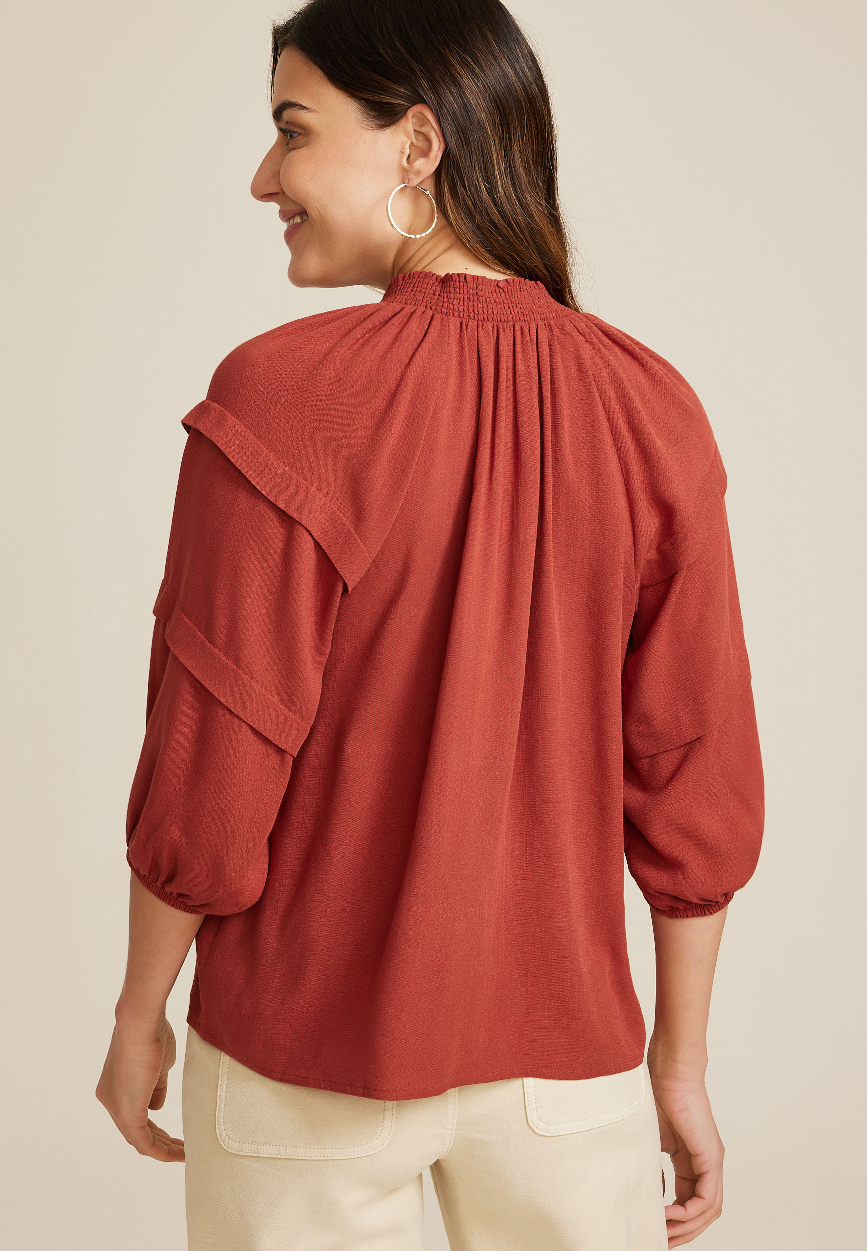 Tiered Puff Sleeve Blouse