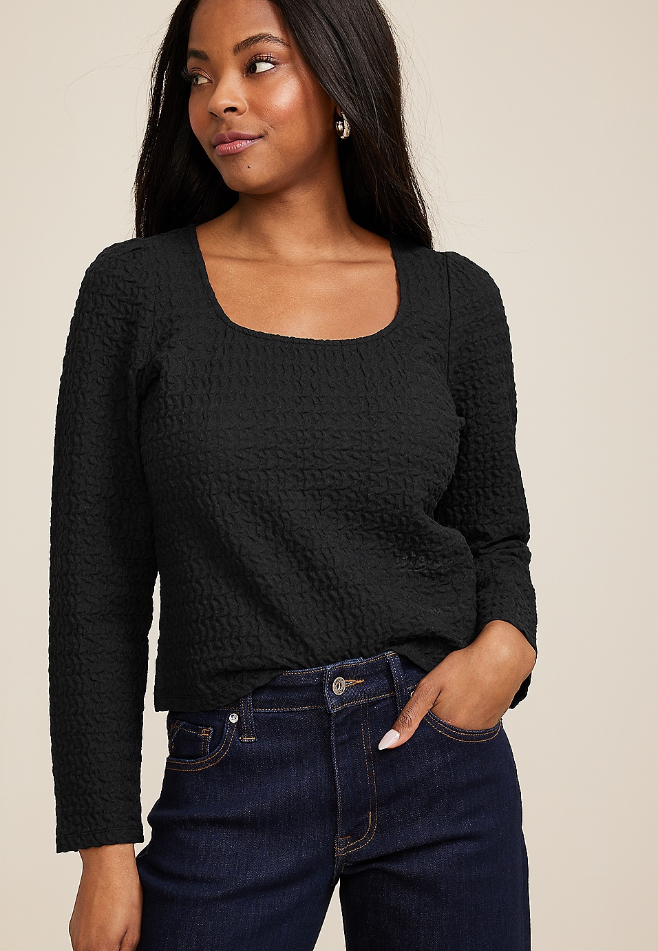 Textured Woven Blouse | maurices