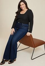 Plus Size Textured Woven Blouse, BLACK, small