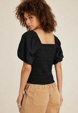 Smocked Puff Sleeve Blouse, C106, small