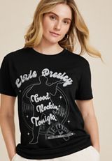 Elvis Presley Good Rockin Tonight Oversized Fit Graphic Tee, C106, small