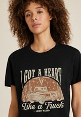 Lainey Wilson Country Oversized Fit Graphic Tee, BLACK, small