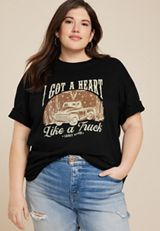 Plus Size Lainey Wilson Country Oversized Fit Graphic Tee, BLACK, small
