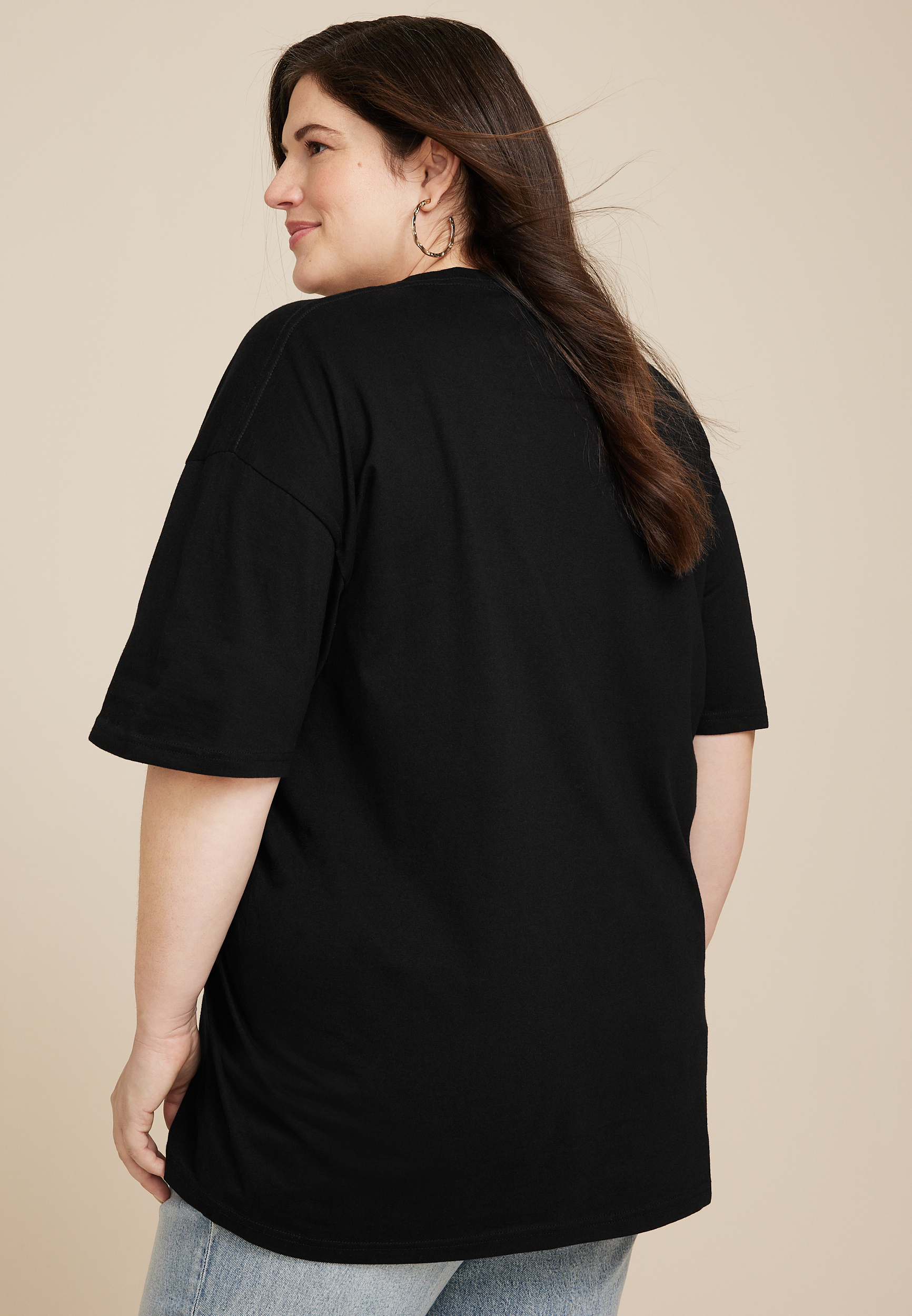 Plus Size Lainey Wilson Country Oversized Fit Graphic Tee, BLACK, large