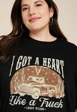 Plus Size Lainey Wilson Country Oversized Fit Graphic Tee, BLACK, small
