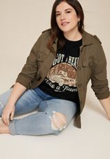 Plus Size Lainey Wilson Country Oversized Fit Graphic Tee, BLACK, small