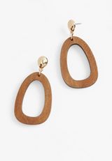 Wooden Drop Earrings, C115, small