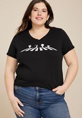 Plus Size Peanuts Graphic Tee, BLACK, small