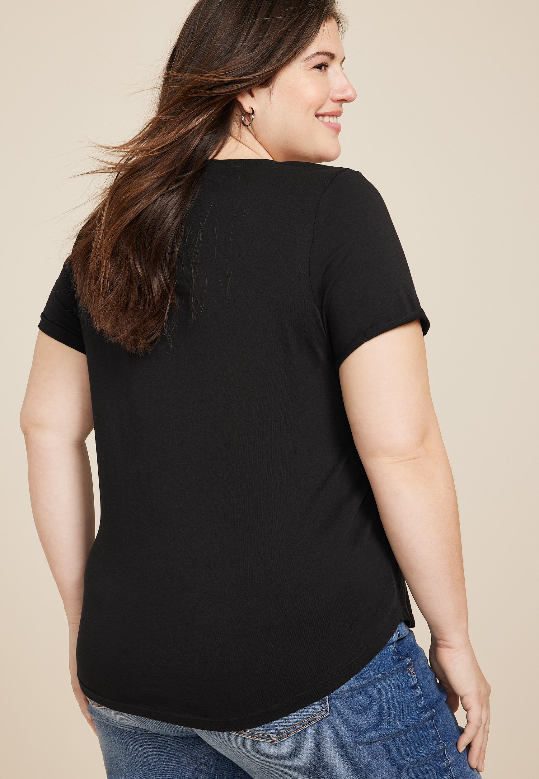 Plus Size Peanuts Graphic Tee, BLACK, large