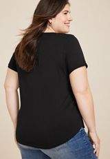 Plus Size Peanuts Graphic Tee, BLACK, small