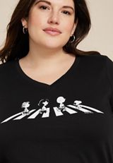 Plus Size Peanuts Graphic Tee, BLACK, small