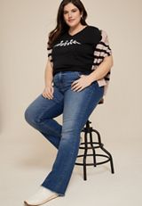 Plus Size Peanuts Graphic Tee, BLACK, small