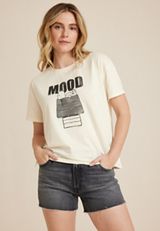 Snoopy Mood Relaxed Fit Graphic Tee, ECRU, small