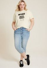Plus Size Snoopy Mood Oversized Fit Graphic Tee, C2789, small