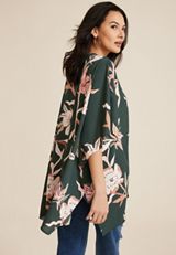 Green Floral Kimono, C531, small