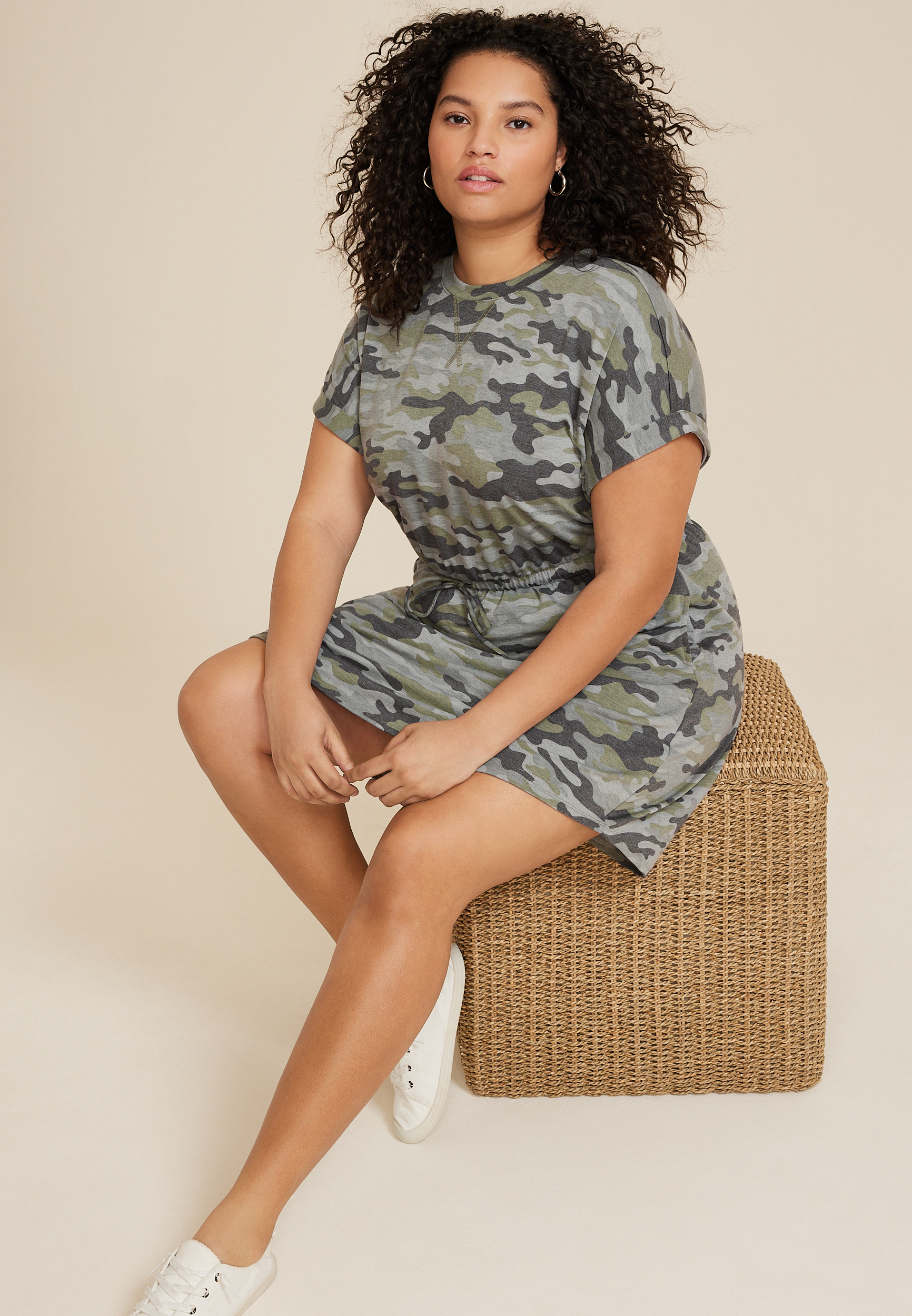 Plus Size 24/7 Clara Tie Waist Dress, C1524, large