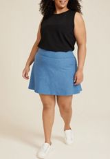 Plus Size High Rise Luxe Tennis Skort, C1060, small