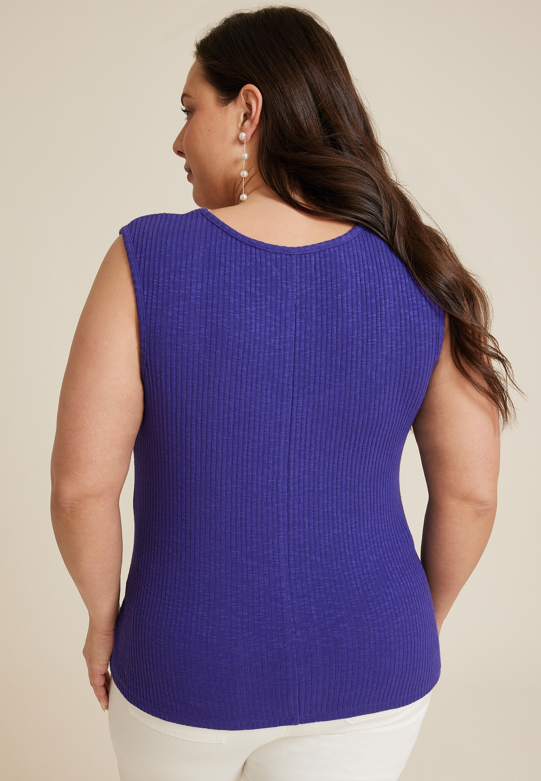 Plus Size Textured Corset Tank Top, C9711, large