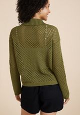 Open Stitch Collar Cardigan, C8780, small