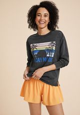 Vacay Mode Relaxed Fit Sweatshirt, CHARCOAL, small