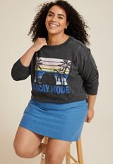 Plus Size Vacay Mode Relaxed Fit Sweatshirt, C125, small