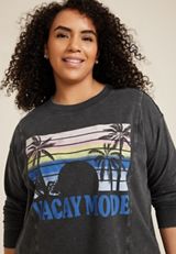 Plus Size Vacay Mode Relaxed Fit Sweatshirt, C125, small