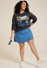Plus Size Vacay Mode Relaxed Fit Sweatshirt, C125, small