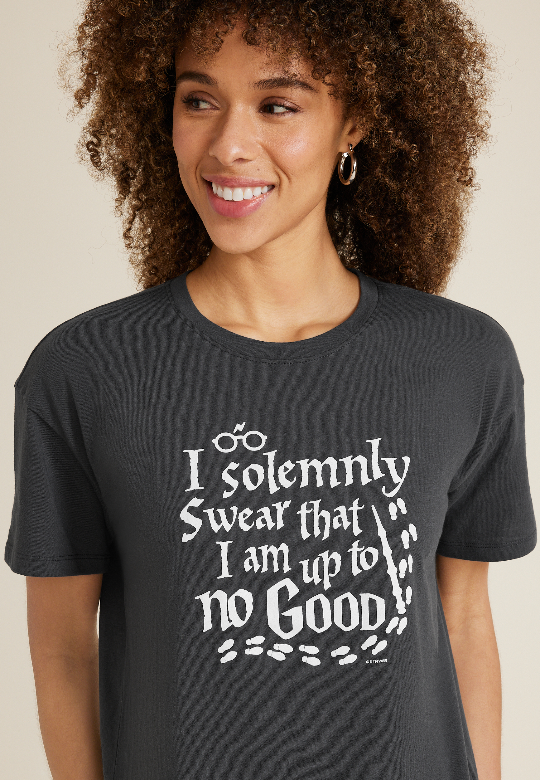 Harry Potter Oversized Fit Graphic Tee, C1876, large