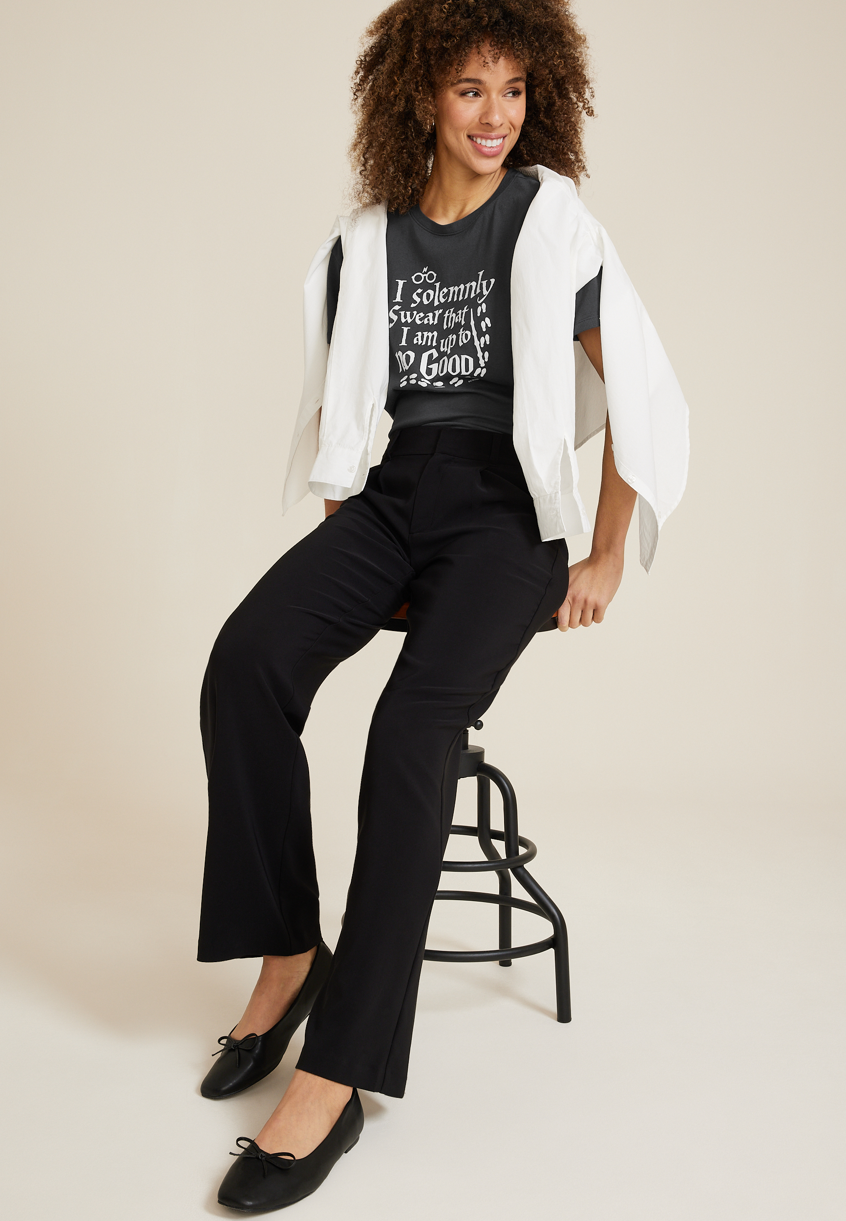 Harry Potter Oversized Fit Graphic Tee, C1876, large