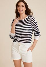 Striped Open Stitch Sweater, C1943, small