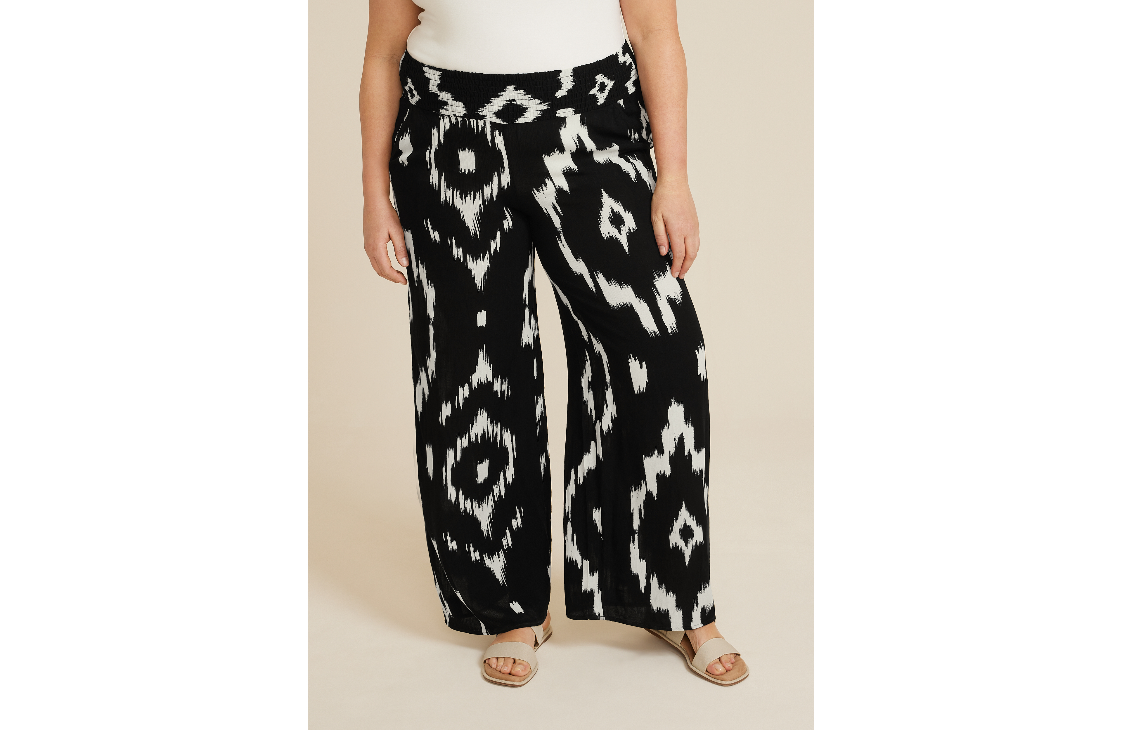Plus High Rise Printed Palazzo Pant